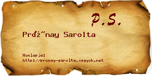 Prónay Sarolta névjegykártya