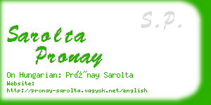 sarolta pronay business card