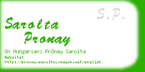 sarolta pronay business card